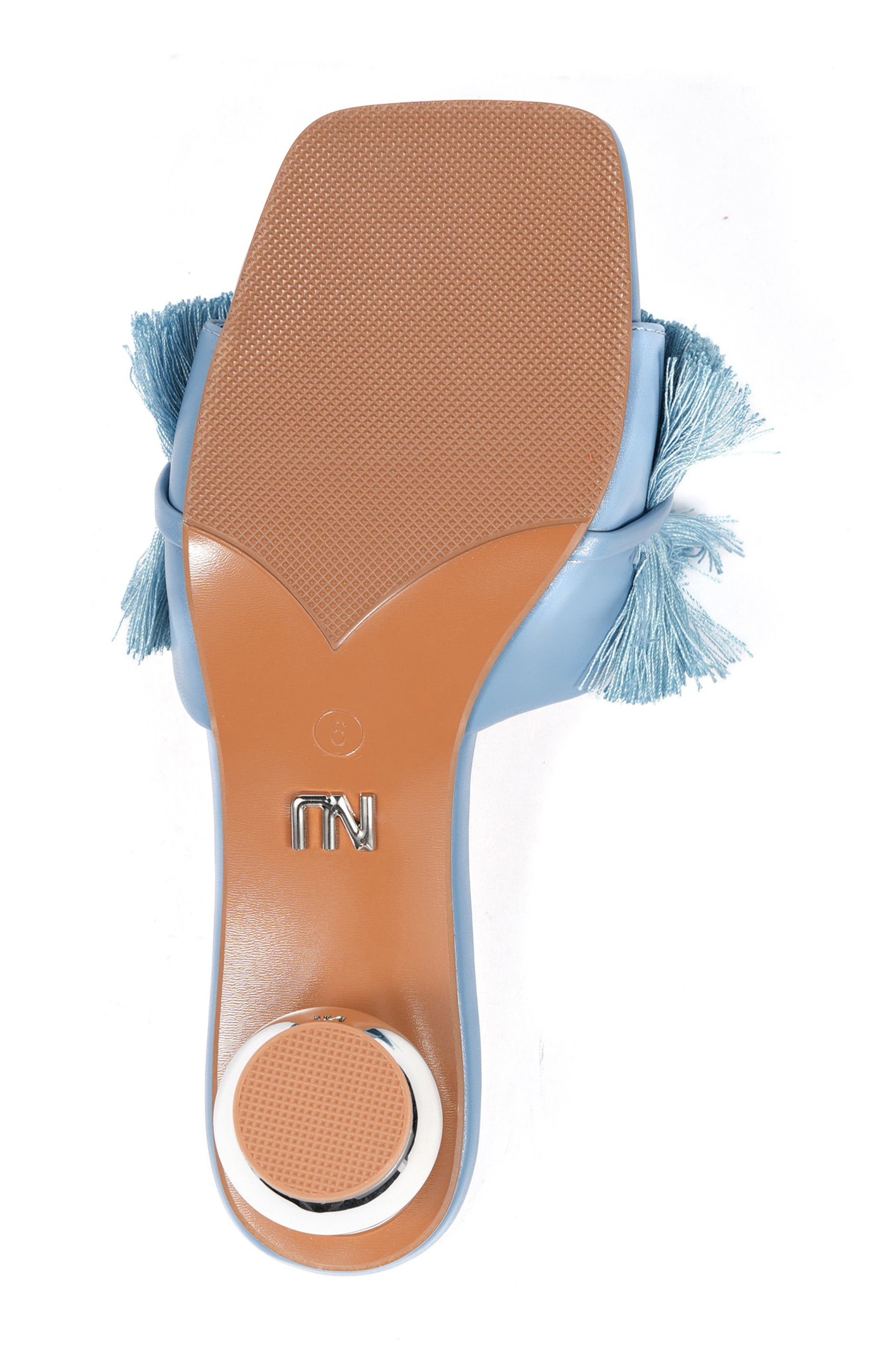 Miami Fringed Orb Heel Slide Sandal, Alternate, color, BLUE