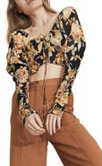 Bardot Floral Tie Crop Top