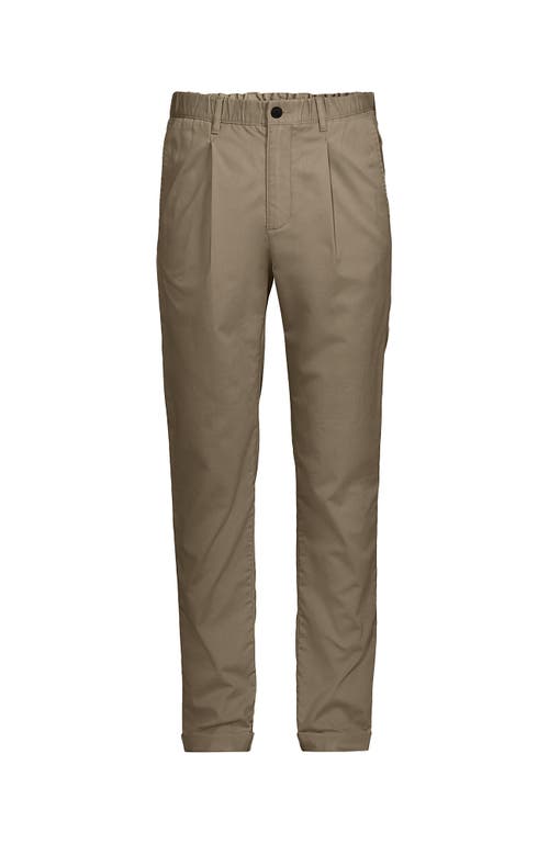 Lands' End Tapered Fit Travel Kit Chino Pants In Khaki