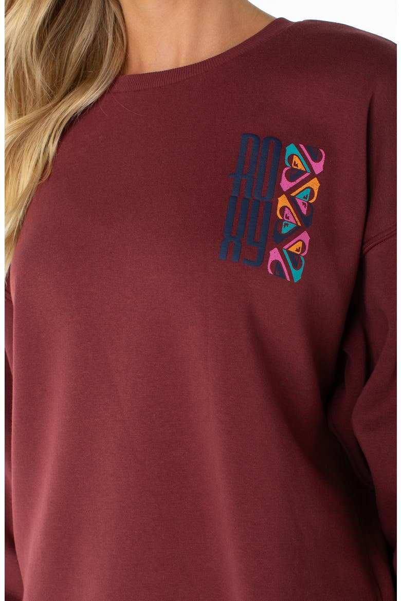 Morning Stroll Crewneck Sweatshirt, Alternate, color, PORT