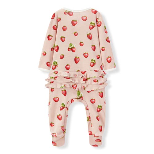 Milkbarn Organic Cotton Ruffle Footed Romper In Pink