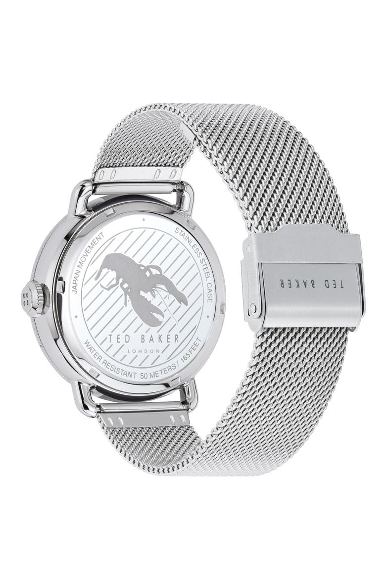 Margarit Multifunction Mesh Strap Watch, 46mm, Alternate, color, SILVER/ BLUE/ SILVER