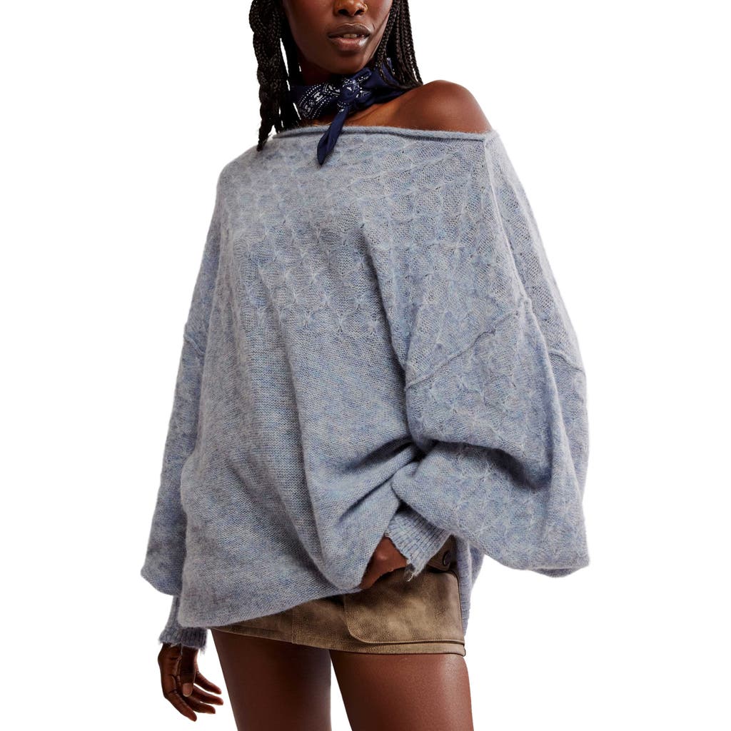 Free People Bali Samara One-shoulder Sweater In Celeste