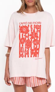 Petal & Pup Caffe Dei Fiori Oversize Cotton Graphic T-Shirt