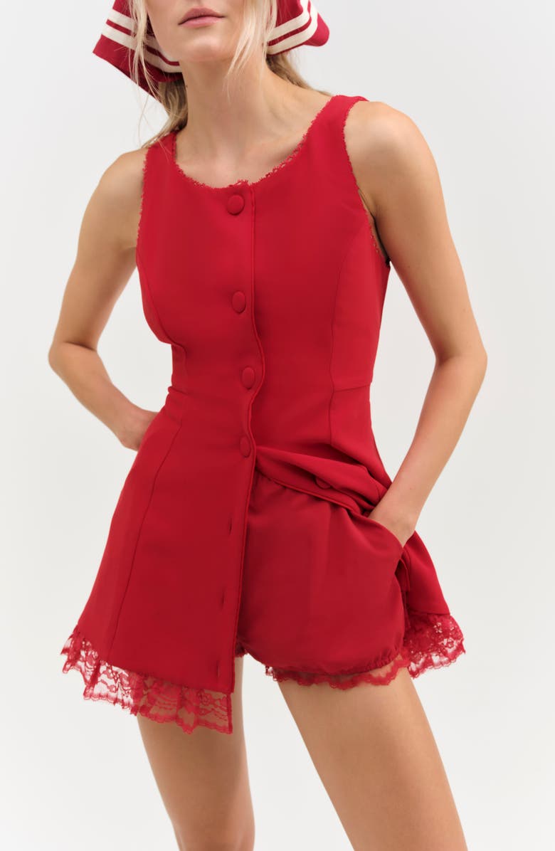 For Love & Lemons Sleeveless Minidress, Alternate, color, Red