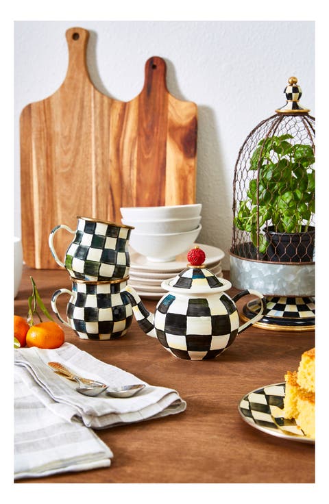 Courtly Check Enameled Steel Tea Party Set