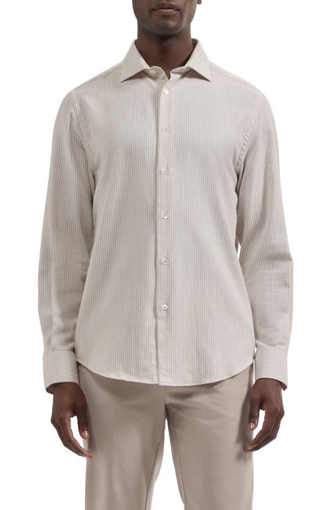 Axel Shaped Fit Striped Cotton Shirt