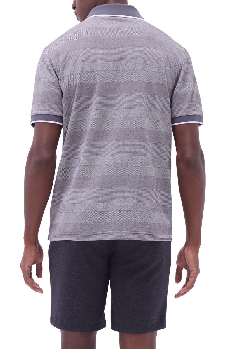 Bugatchi Tipped Johnny Collar Polo, Alternate, color, Anthracite