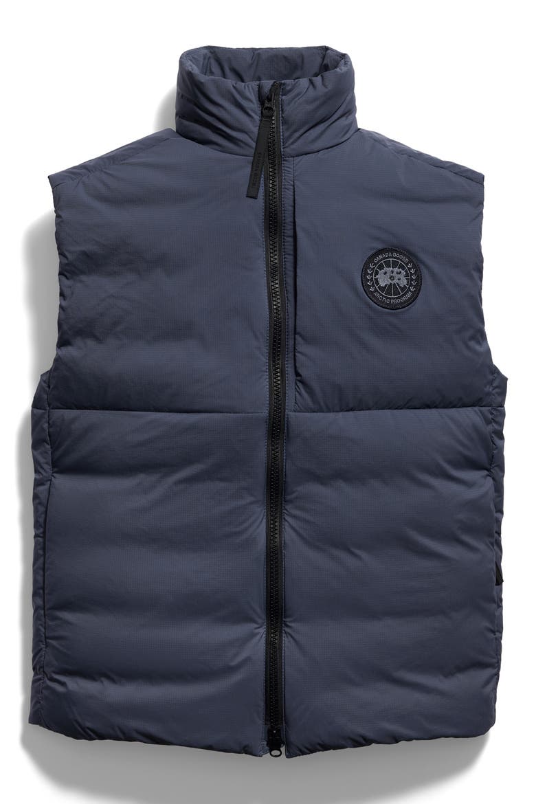 Lodge Packable 750 Fill Power Down Vest, Main, color, DUSK BLUE