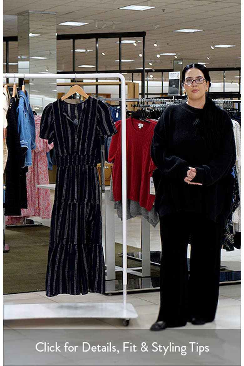 Cannes Stripe Tiered Linen Blend Dress video