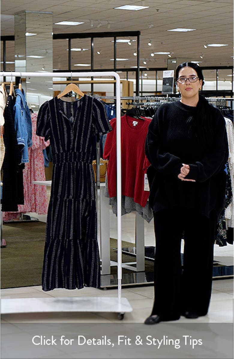 Cannes Stripe Tiered Linen Blend Dress, sales video thumbnail