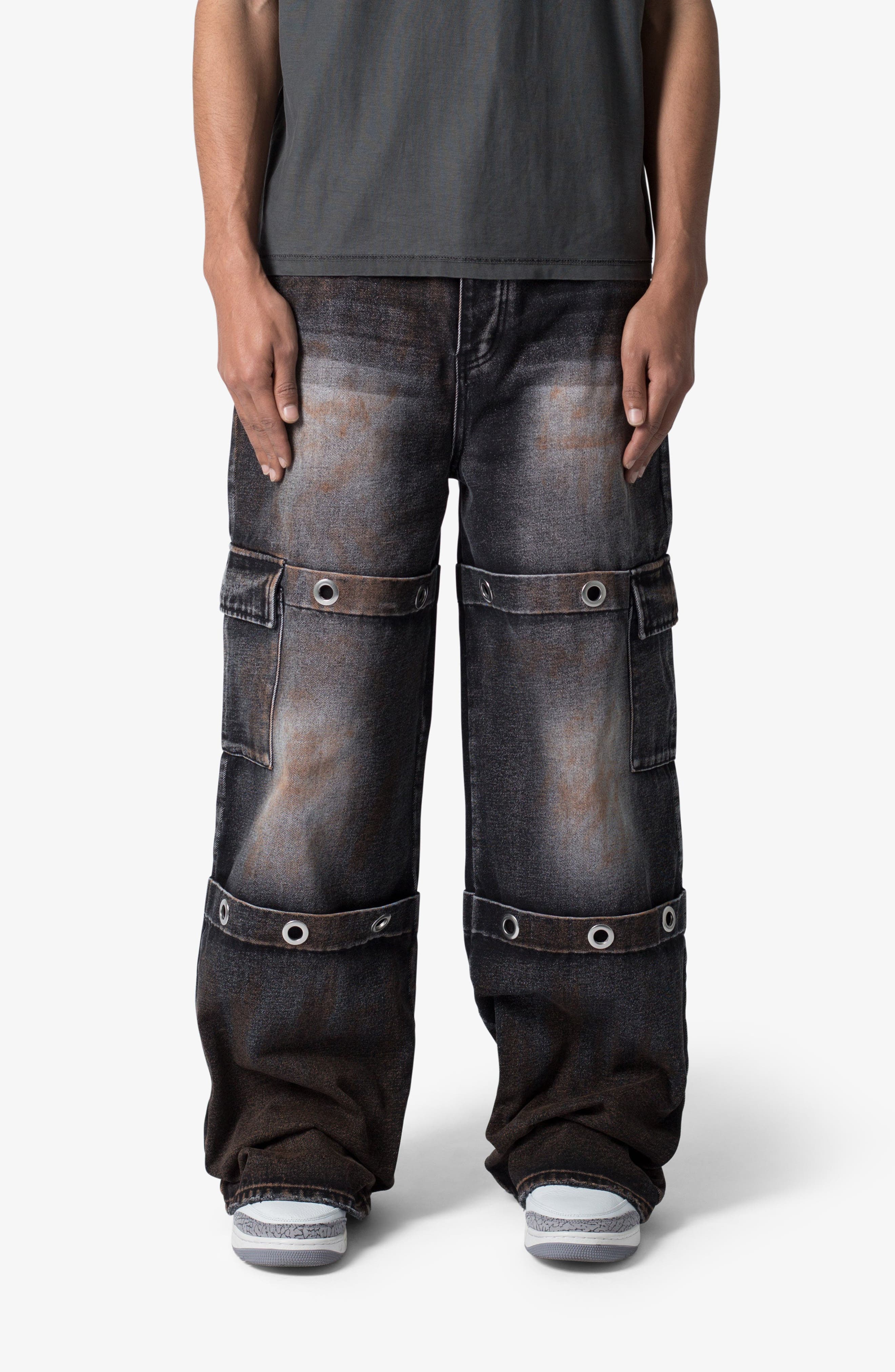 mnml Void Grommet Embellished Baggy Jeans