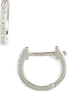 EF Collection Mini Diamond Hoop Earrings