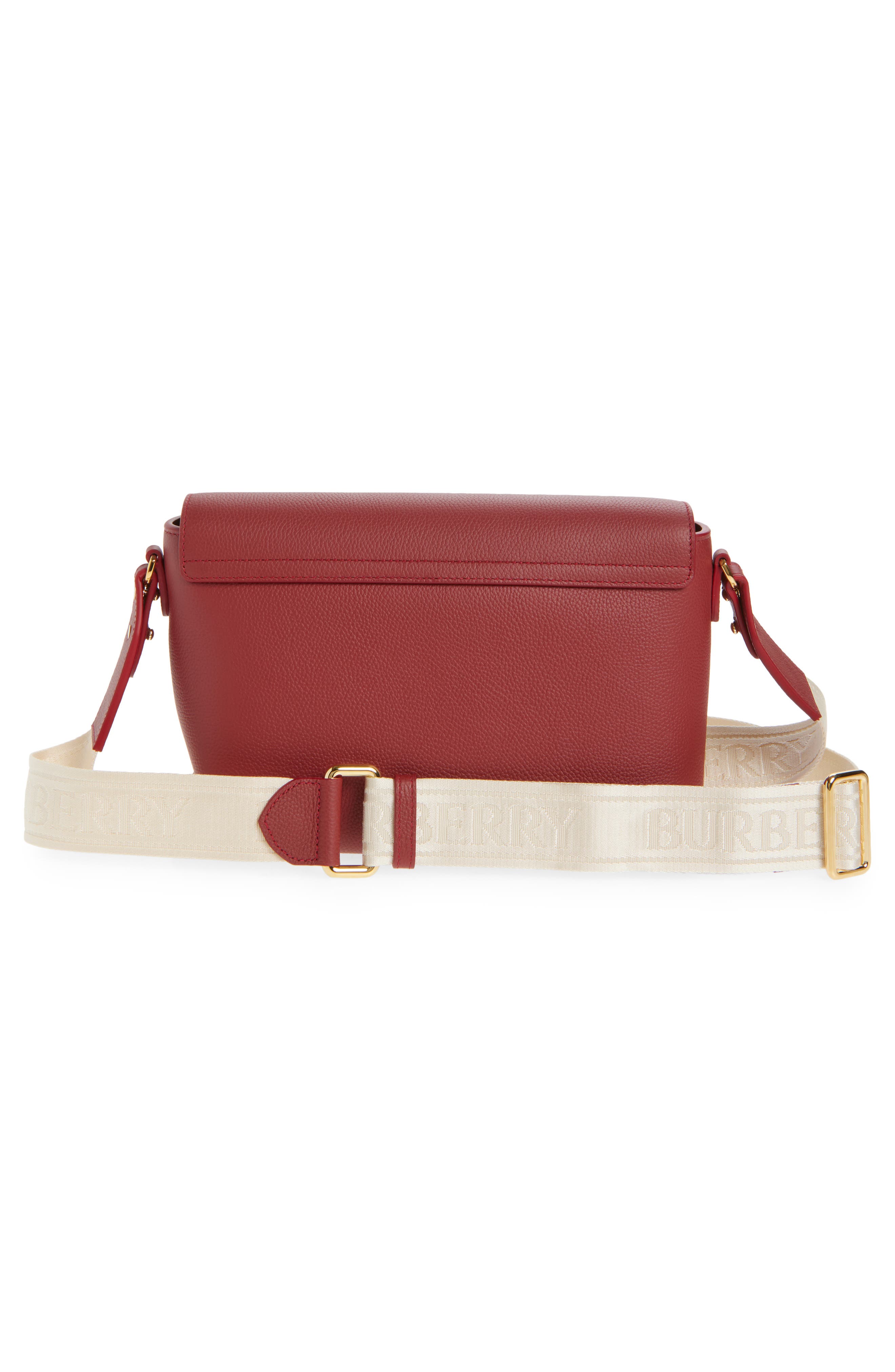 Note Leather & Vintage Check Crossbody Bag, Alternate, color, VINTAGE CHECK/ RUBY