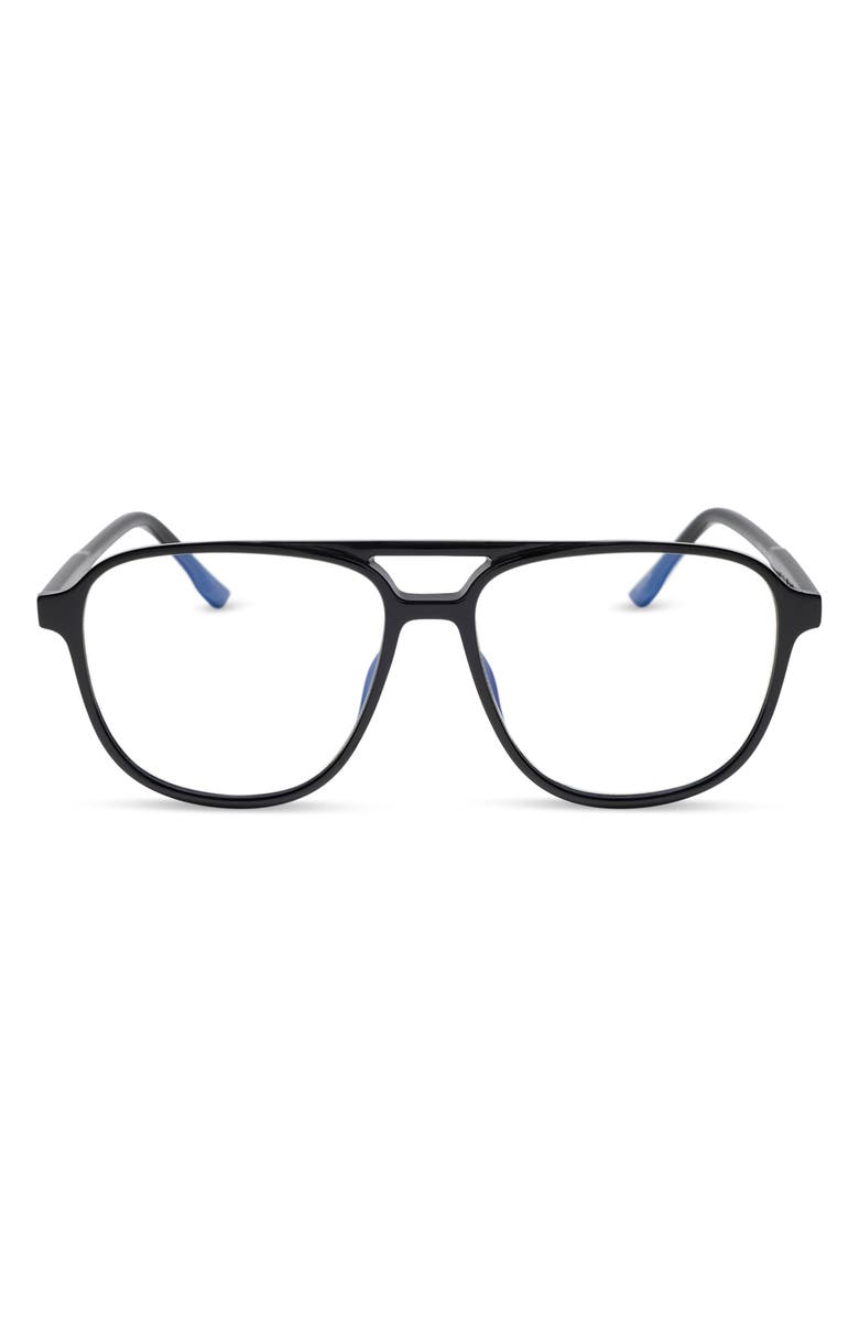 DIFF Taylor 55mm Aviator Reading Glasses, Main, color, Black Blue Light