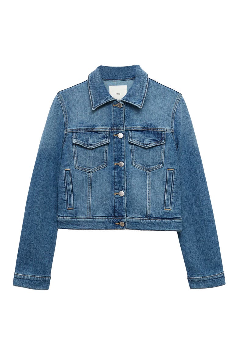 Crop Denim Trucker Jacket, Alternate, color, MEDIUM BLUE