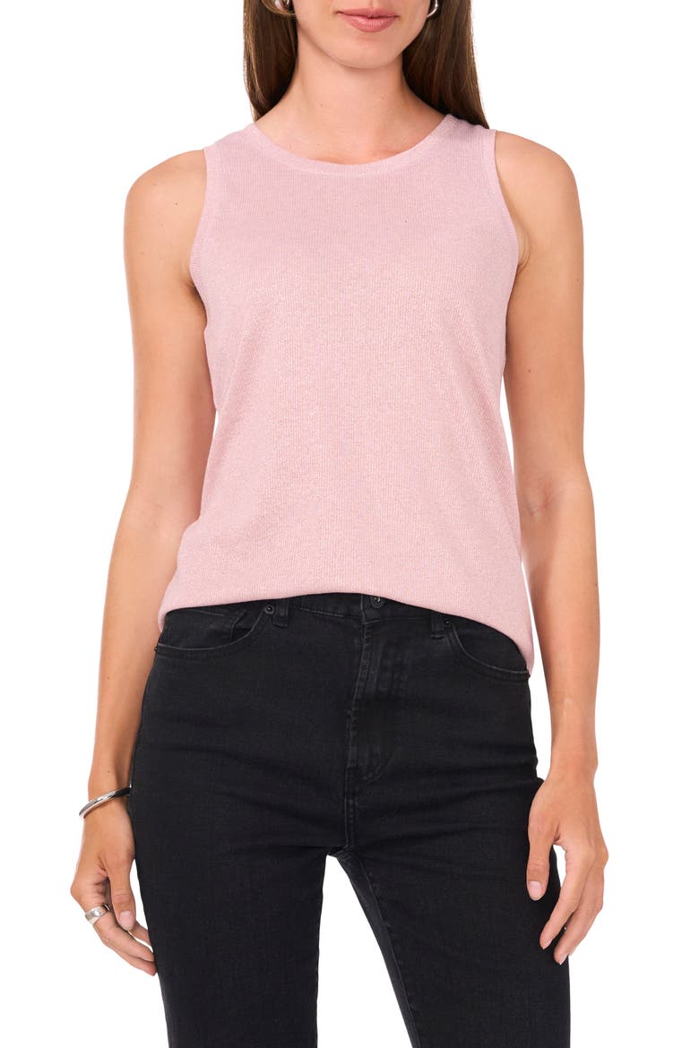 Metallic Knit Tank, Main, color, DUSTY BLUSH