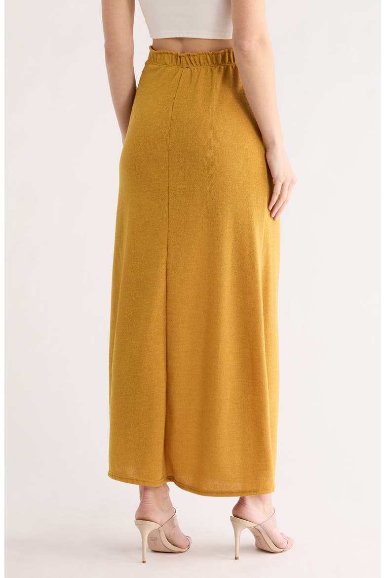 Ruffle Slit Maxi Skirt, Alternate, color, MUSTARD