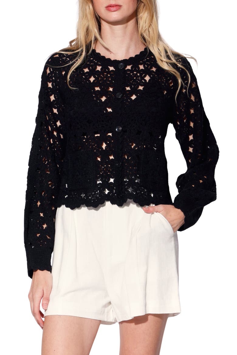 Brooke Lace Cardigan, Main, color, BLACK