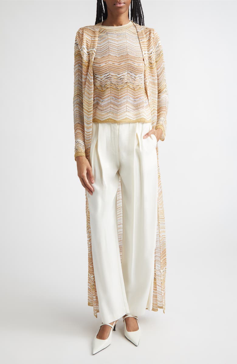 Missoni Metallic Zigzag Jacquard Duster, Main, color, Light Gold Tones