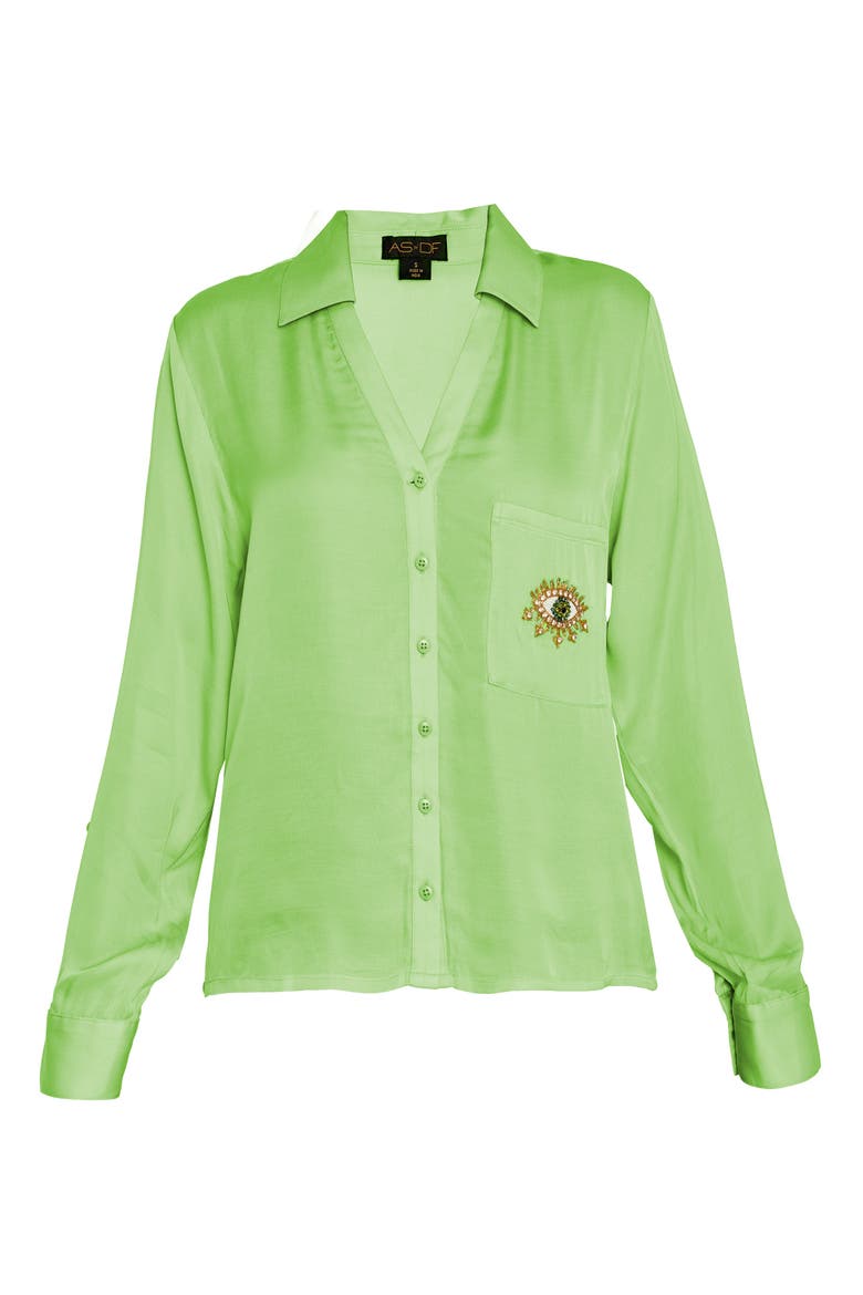 Evil Eye Blouse, Alternate, color, Paradise Green