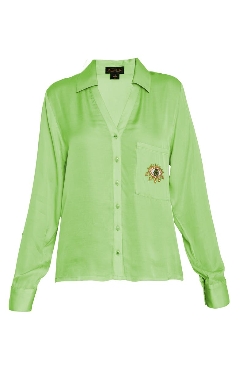 AS by DF Evil Eye Blouse, Alternate, color, Paradise Green