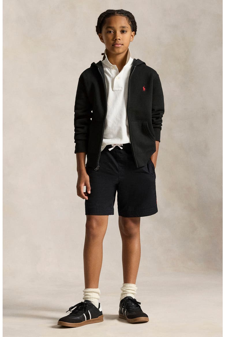 Kids' Full Zip Fleece Hoodie, Alternate, color, POLO BLACK