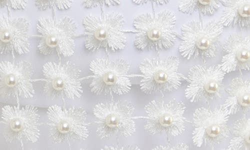 Shop Saachi Pearly Beaded Floral Lace Top In White