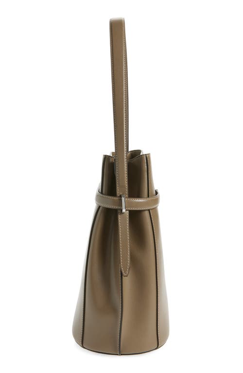 Totême Toteme Belted Leather Bucket Bag In Brown