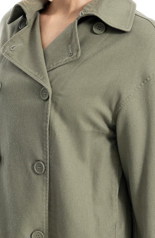 Max Studio Double Breasted Twill Jacket In Olive