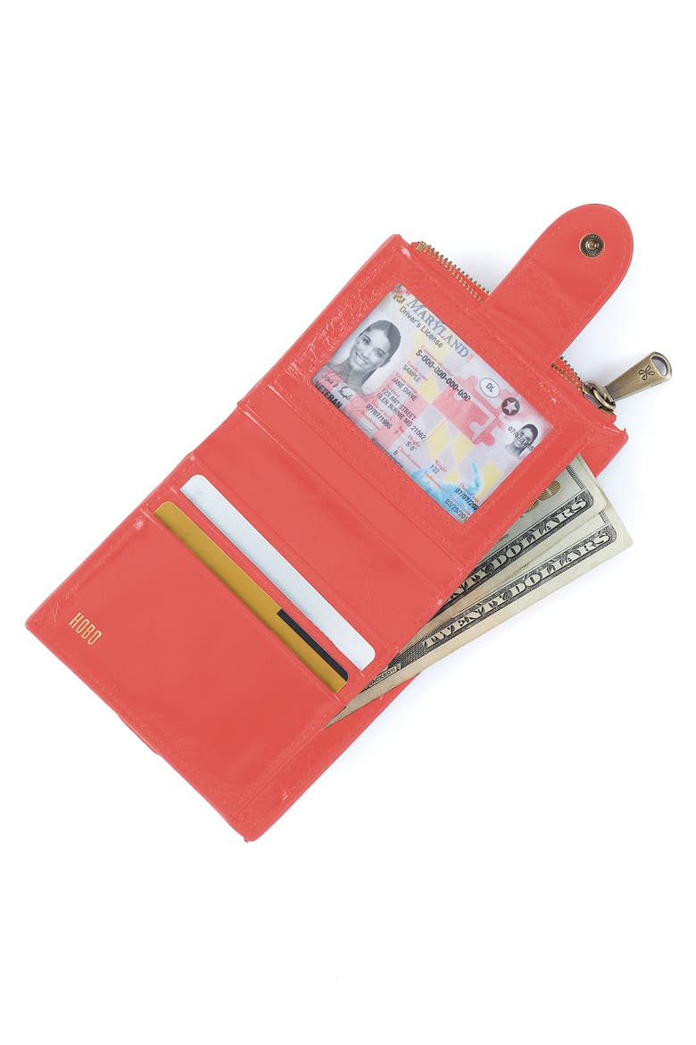 Dunn Leather Compact Wallet, Alternate, color, PINK MIRAGE