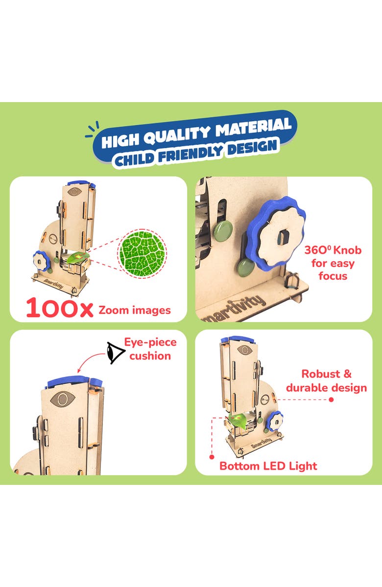 Smartivity Microscope Diy Science Toy, Stem Building Set, Ages 8+, Alternate, color, Multicolored