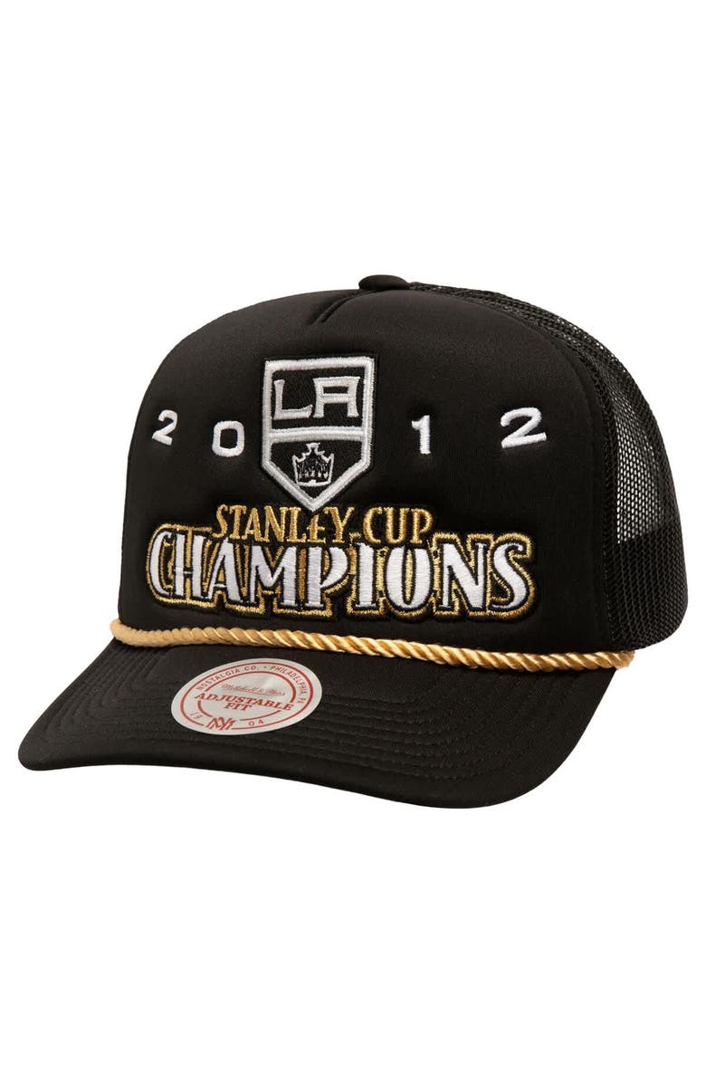 Mitchell & Ness Men's Mitchell & Ness Black Los Angeles Kings SOUL Collection Golden Stanley Cup Champions Trucker Adjustable Hat, Main, color, Black