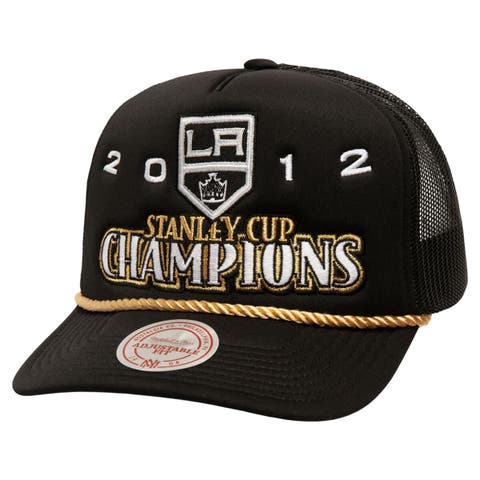Men's Mitchell & Ness Black Los Angeles Kings SOUL Collection Golden Stanley Cup Champions Trucker Adjustable Hat