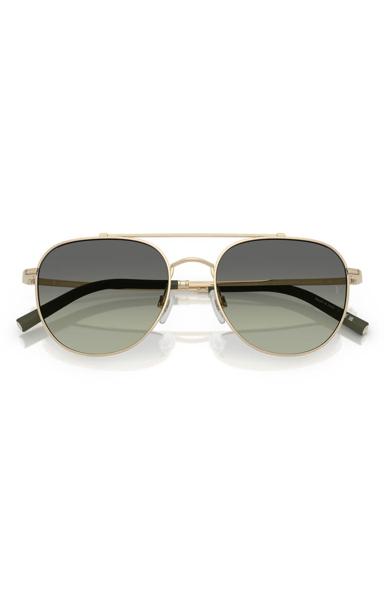 Oliver Peoples x Roger Federer 54mm Pilot Sunglasses, Alternate, color, Gold/ Green Gradient
