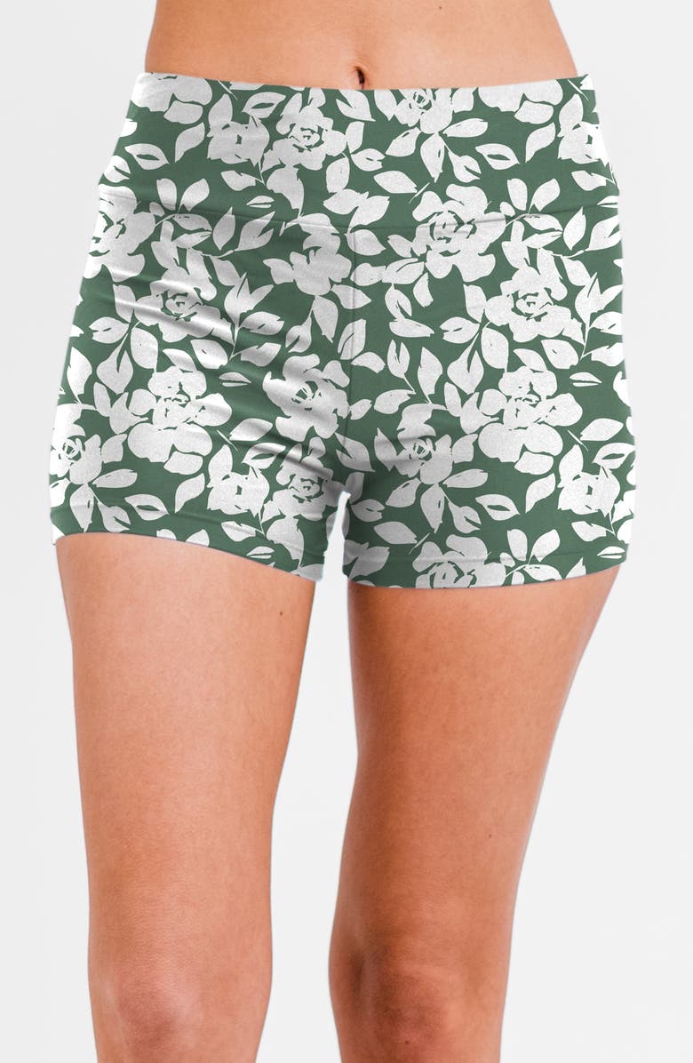 Calypsa Swim Shorts, Main, color, Sage Green Roses