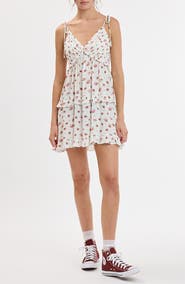 Sky to Moon Tie Strap Ruffle Minidress