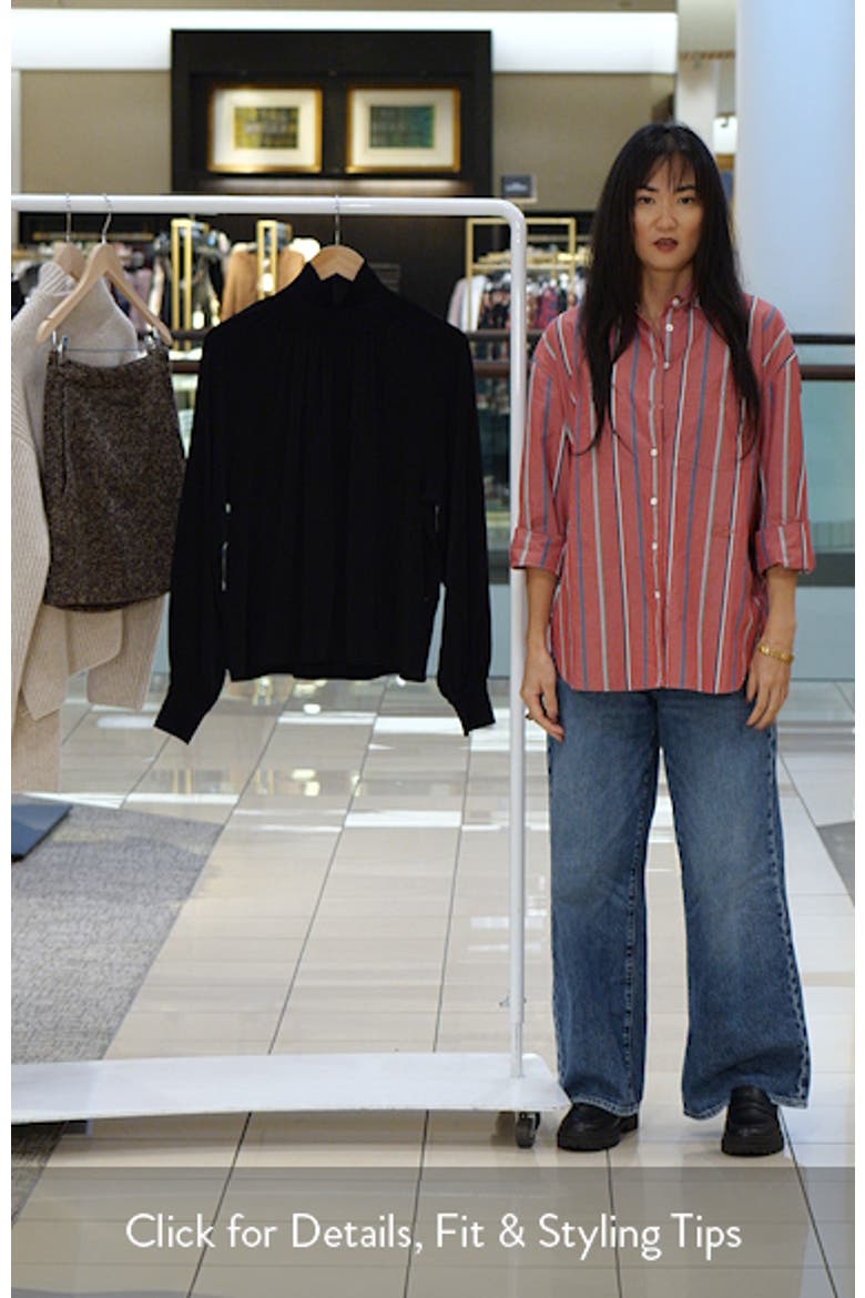 Rib Trim Gathered Long Sleeve Top video