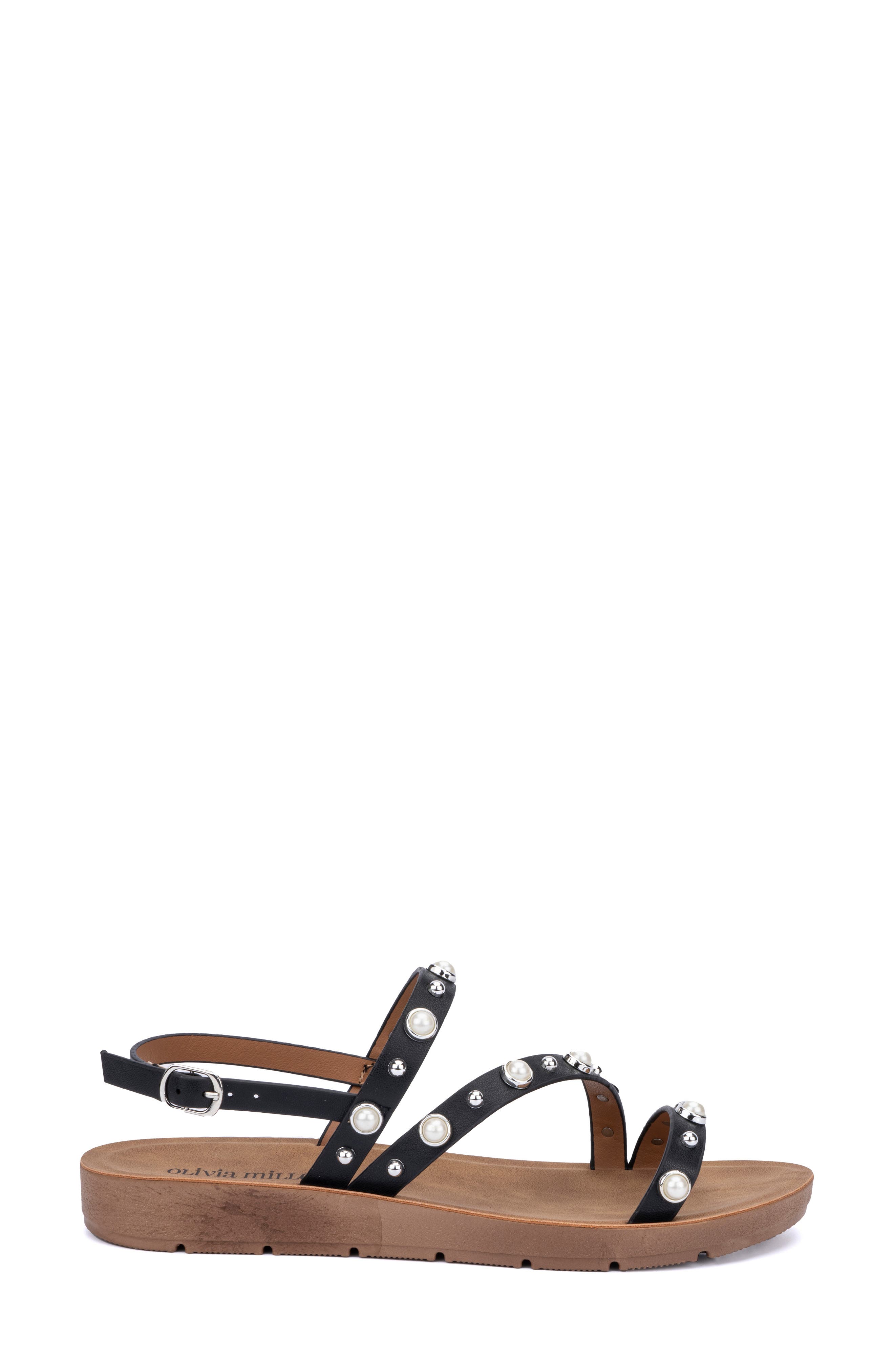 OLIVIA MILLER Faux Pearl Slingback Sandal, Alternate, color, 