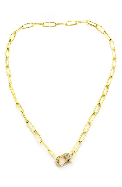 Pavé Lobster Clasp Chain Necklace