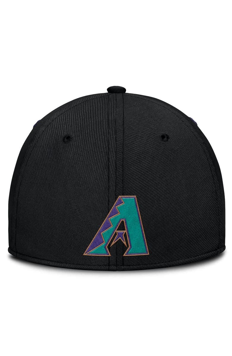 Nike Men's Nike Black/Purple Arizona Diamondbacks Rise Swoosh Performance Flex Hat, Alternate, color, Black