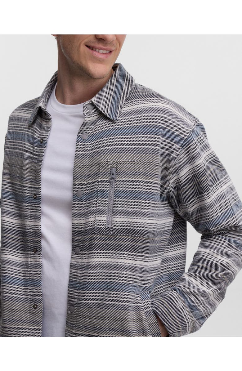 tentree Thompson Shacket, Alternate, color, Meteorite Black Multi Stripe
