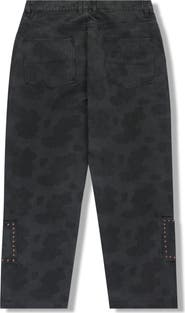 PLEASURES Cowhide Print Stud Double Knee Pants