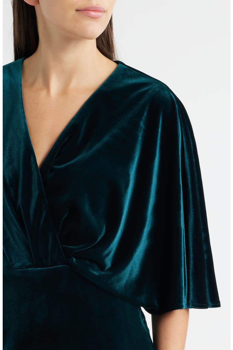 Dolman Sleeve Velvet Sheath Dress, Alternate, color, HUNTER