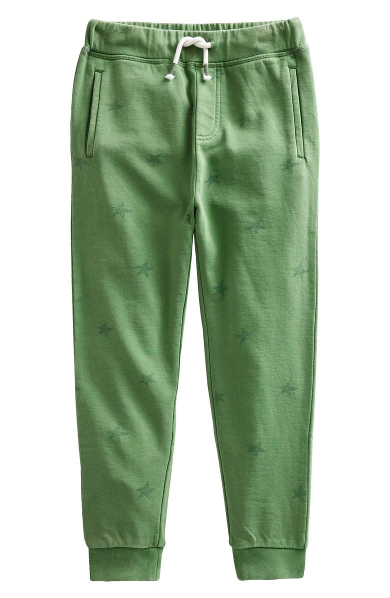 Mini Boden Kids' Star Print Joggers, Main, color, Safari Green Scribble Star