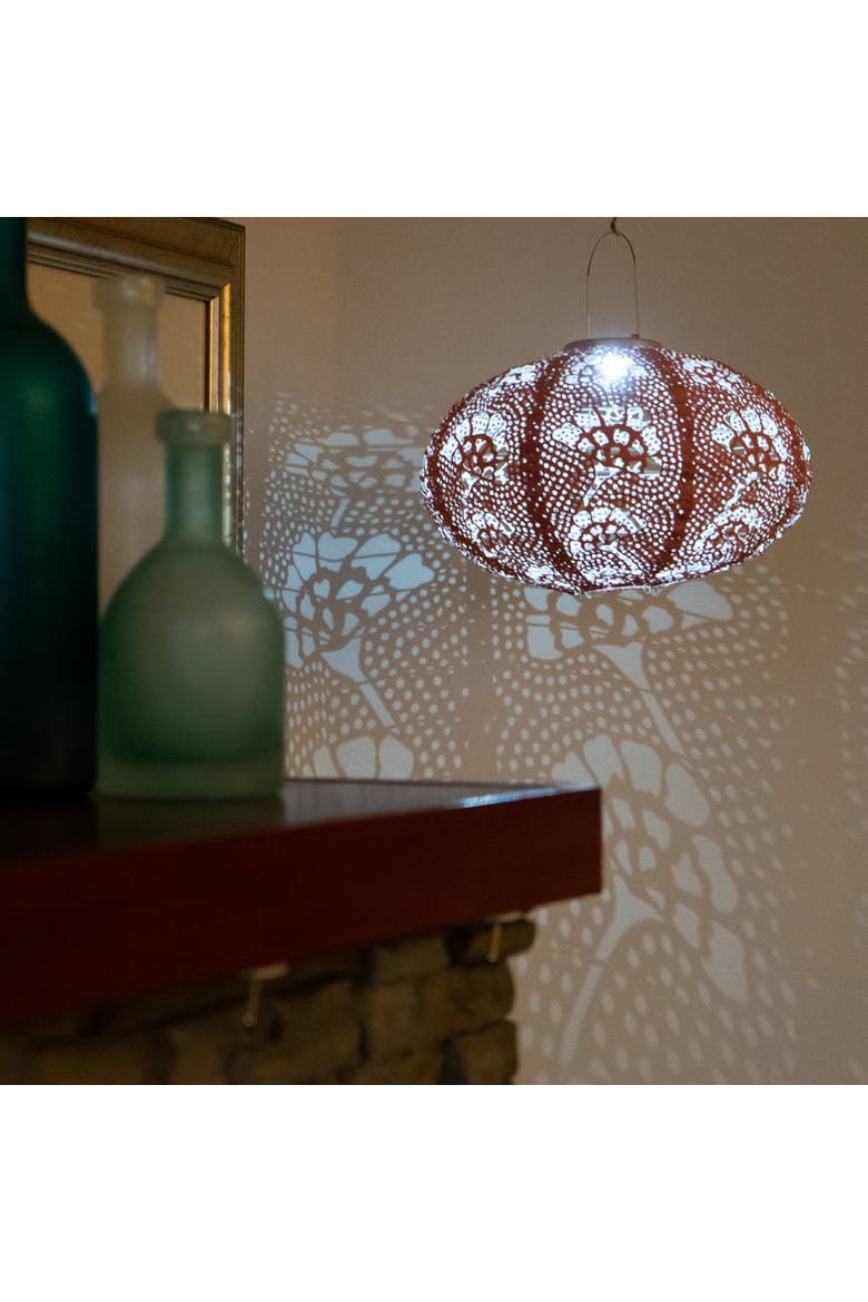 Stella Luxe Oval Yarrow Clay LED Lantern, Alternate, color, Clay