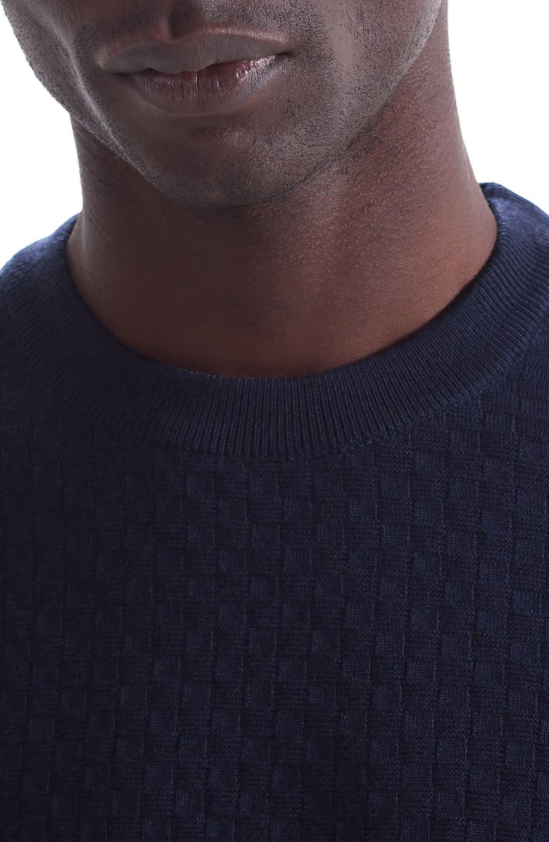 Bugatchi Basketweave Stitch Merino Wool Sweater, Alternate, color, Navy