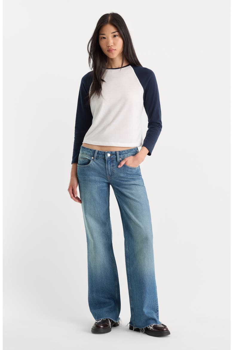 Vintage Low Loose Raw Hem Wide Leg Jeans, Alternate, color, TROUBLED WATER