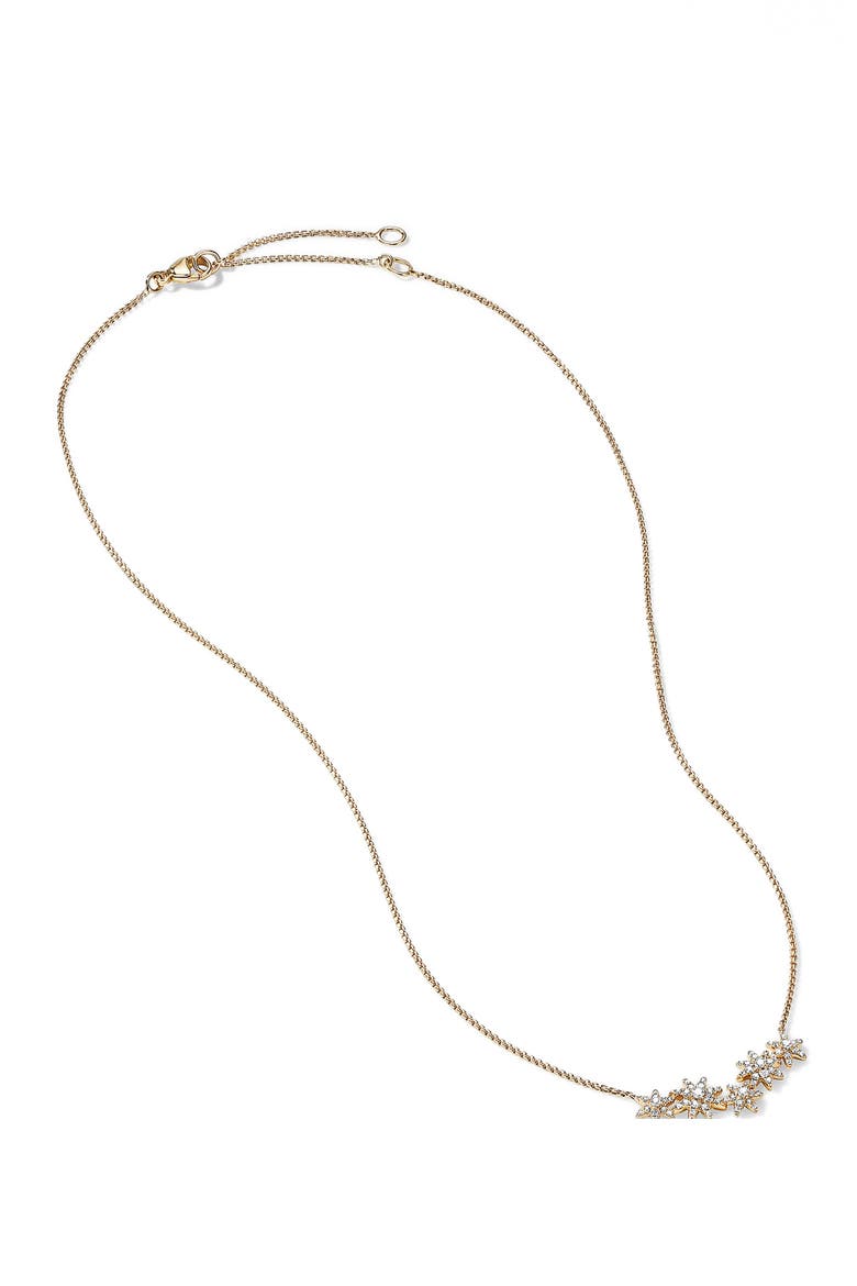 FT FULL PV STARBURST CLUSTR NECK DI 18K 15-17 ADJ, Alternate, color, DIAMOND/ YELLOW GOLD