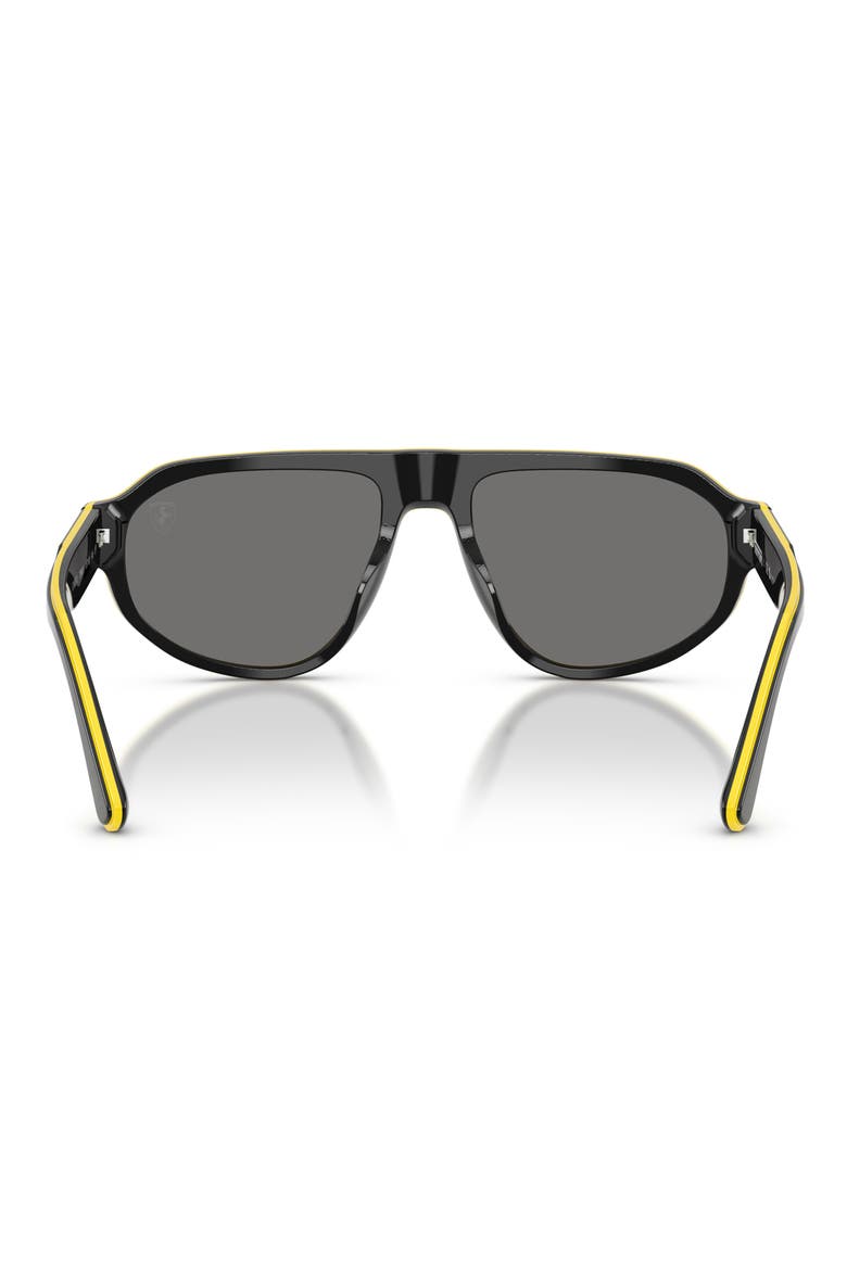 57mm Polarized Irregular Sunglasses, Alternate, color, BLACK SHINY YELLOW / GREY